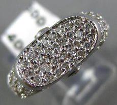ANTIQUE 1.40CT ROUND DIAMOND 18KT WHITE GOLD 3D CLASSIC CONCAVE FUN RING #9234