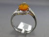 ESTATE 2.82CT DIAMOND & AAA EXTRA FACET CITRINE 14KT WHITE GOLD 3D PEAR FUN RING