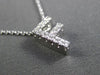 ESTATE .20CT DIAMOND 14KT WHITE GOLD 3D " F " INITIAL FLOATING PENDANT #19410