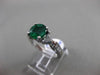 ESTATE 2.69CT DIAMOND & AAA EMERALD PLATINUM PRINCESS CUT 3D ENGAGEMENT RING