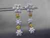 ESTATE LARGE 1.50CT DIAMOND 14KT WHITE GOLD FLOWER BY THE YARD HANGING EARRINGS