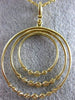 LARGE 1.46CT DIAMOND 18KT YELLOW GOLD 3 ROW GRADUATING JOURNEY CIRCULAR PENDANT