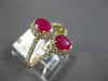 ESTATE WIDE 1.22CT DIAMOND & AAA RUBY 14KT YELLOW GOLD 3D DOUBLE HALO LOVE RING