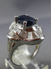 ESTATE LARGE 4.75CT DIAMOND & SAPPHIRE 18KT WHITE GOLD BALLERINA ENGAGEMENT RING