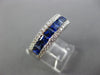 ESTATE WIDE 1.93CT DIAMOND & AAA SAPPHIRE 18K WHITE GOLD SQUARE ANNIVERSARY RING