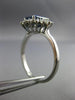 ESTATE WIDE 2.21CT DIAMOND & AAA SAPPHIRE PLATINUM FLOWER ENGAGEMENT RING #26327