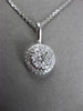ESTATE LARGE .50CT DIAMOND 14KT WHITE GOLD CLUSTER FLOATING PENDANT & CHAIN