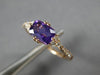 ESTATE 1.04CT DIAMOND & AAA AMETHYST 14KT ROSE GOLD 3D CLUSTER RECTANGULAR RING