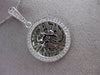 ESTATE .40CT DIAMOND 14KT WHITE GOLD 3D ROUND SHEMA ISRAEL PENDANT & CHAIN 24102