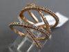 ESTATE LARGE .72CT DIAMOND 14KT ROSE GOLD 3D MULIT ROW CRISS CROSS INFINITY RING