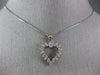 ESTATE .38CT DIAMOND 14KT WHITE GOLD 3D CLASSIC LOVE OPEN HEART PENDANT #18007