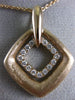 ESTATE LARGE .44CT DIAMOND 18K ROSE GOLD MATTE & SHINY DOUBLE SQUARE FUN PENDANT