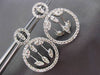 ESTATE LARGE 2.15CT ROUND DIAMOND 14K WHITE GOLD FLOATING CIRCULAR DROP EARRINGS