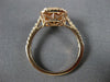 ESTATE 1.64CT DIAMOND & AAA MORGANITE 14K ROSE GOLD CUSHION SQUARE HALO FUN RING