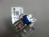 WIDE 2.29CT ROUND & BAGUETTE DIAMOND & SAPPHIRE 14KT WHITE GOLD ENGAGEMENT RING