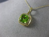 ESTATE 1.53CT DIAMOND & AAA PERIDOT 14KT YELLOW GOLD SQUARE HALO CLASSIC PENDANT