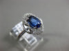ESTATE 1.44CT DIAMOND & AAA SAPPHIRE 14KT WHITE GOLD OVAL FLOWER ENGAGEMENT RING
