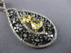LARGE 3.09CT WHITE & FANCY YELLOW DIAMOND & AAA SAPPHIRE 14K 2 TONE GOLD PENDANT