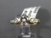 ESTATE 1.0CT ROUND & BAGUETTE DIAMOND 14K TWO TONE GOLD 3D ENGAGEMENT RING #3338