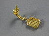 ESTATE .58CT WHITE & FANCY YELLOW DIAMOND 18KT YELLOW GOLD 3D SQUARE EARRINGS