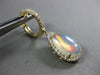 LARGE 4.56CT DIAMOND & AAA AUSTRALIAN OPAL 14KT YELLOW GOLD 3D HANGING EARRINGS