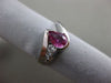 ESTATE 1.18CT DIAMOND & PINK SAPPHIRE 14KT WHITE GOLD PEAR SHAPE ENGAGEMENT RING