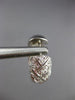 ESTATE .35CT ROUND DIAMOND 14KT WHITE GOLD FILIGREE HUGGIE HOOP EARRINGS #21690
