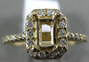 ESTATE .34CT DIAMOND 14KT YELLOW GOLD 3D OCTAGON HALO SEMI MOUNT ENGAGEMENT RING