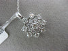 ESTATE LARGE .84CT DIAMOND 18KT WHITE GOLD 3D FLOWER SNOWFLAKE FLOATING PENDANT