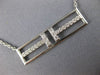 ESTATE LARGE .38CT DIAMOND 18KT WHITE GOLD 3D RECTANGULAR DOUBLE T LOVE NECKLACE