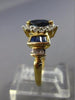 ESTATE .98CT DIAMOND & SAPPHIRE 14KT WHITE & YELLOW GOLD 3D HALO ENGAGEMENT RING
