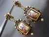 ANTIQUE AAA PEARL & ENAMEL 14KT YELLOW & ROSE GOLD 3D CLIP ON EARRINGS #21682