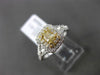 ESTATE .78CT WHITE & FANCY YELLOW DIAMOND 18K 2TONE GOLD FILIGREE ENGAGMENT RING