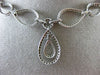 ESTATE 2.20CT BLACK & WHITE DIAMOND 14KT WHITE GOLD TEAR DROP FLOATING NECKLACE