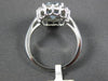 ESTATE LARGE 2.65CT DIAMOND & AAA AQUAMARINE 14KT WHITE GOLD 3D ENGAGEMENT RING