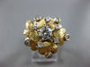 ANTIQUE LARGE .83CT ROUND OLD MINE DIAMOND 14KT WHITE & YELLOW GOLD FLOWER RING