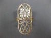 ESTATE LARGE .90CT DIAMOND 18K ROSE GOLD 3D OPEN FILIGREE DOUBLE HEART OVAL RING