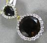 ESTATE LARGE 4.50CT DIAMOND & AAA SMOKEY TOPAZ 14KT YELLOW GOLD FLOATING PENDANT