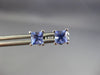 ESTATE .50CT AAA TANZANITE 14K WHITE GOLD CLASSIC SQUARE FOUR PRONG STUD EARRING