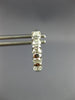 ESTATE .80CT DIAMOND 18KT WHITE GOLD CHANNEL 5 STONE ROUND HUGGIE HOOP EARRINGS