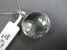 ESTATE LARGE 16.27CT DIAMOND & AAA GREEN AMETHYST 14KT WHITE GOLD ROUND PENDANT