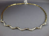 ESTATE .77CT DIAMOND 14K WHITE & YELLOW GOLD BY THE YARD 3 STONE NECKLACE #16974