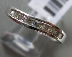 ESTATE .20CT BAGUETTE DIAMOND 14KT WHITE GOLD 3D WAVE WEDDING ANNIVERSARY RING
