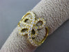 ESTATE WIDE .64CT ROUND DIAMOND 18KT YELLOW GOLD OPEN FLYING BUTTERFLY FUN RING