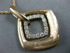 ESTATE LARGE .44CT DIAMOND 18K ROSE GOLD MATTE & SHINY DOUBLE SQUARE FUN PENDANT