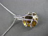 ESTATE LARGE 5.38CT DIAMOND & AAA CITRINE 14KT WHITE GOLD 3D FLOATING PENDANT