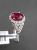 ANTIQUE 2.65CT DIAMOND & RUBY 18KT WHITE GOLD 3D FILIGREE HALO ENGAGEMENT RING