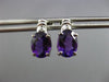 ESTATE 2.21CT DIAMOND & AAA AMETHYST 14KT WHITE GOLD CLASSIC OVAL POST EARRINGS