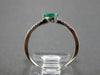 ESTATE .26CT DIAMOND & AAA EMERALD 14K WHITE GOLD 3D ROUND & PEAR SHAPE FUN RING