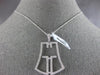 ESTATE LARGE .58CT DIAMOND 18KT WHITE GOLD 3D BELL FLOATING FUN PENDANT